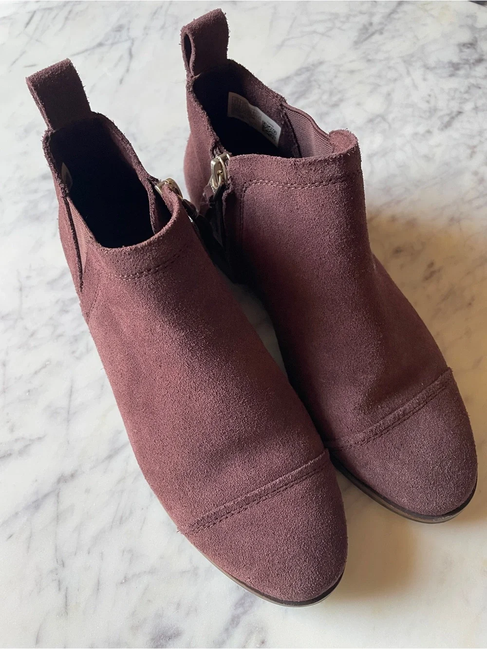 Toms Suede Ankle Boots in Deep Brown